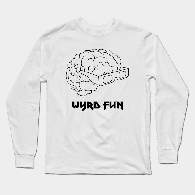 3d Brain Long Sleeve T-Shirt by wyrdfun